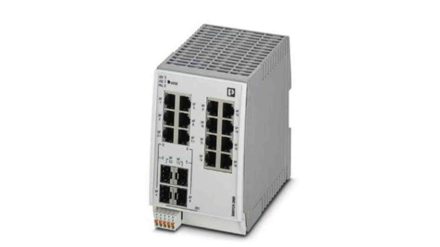 Phoenix Contact FL SWITCH 2212-2TC-2SFX Ethernet-Switch, 12 x RJ45 / 100Mbit/s, bis 100m für DIN-Schienen, 24V dc