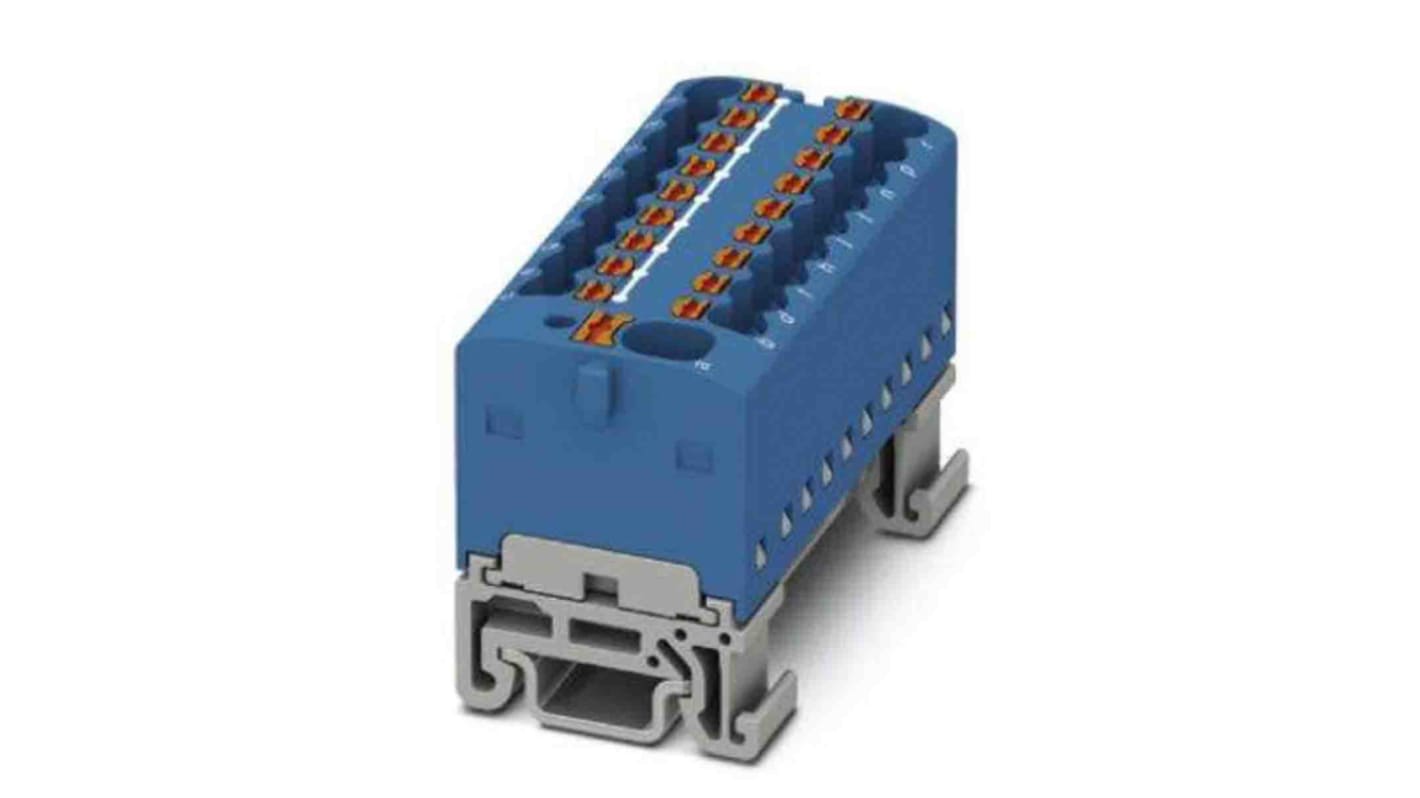 Phoenix Contact Distribution Block, 19 Way, 2.5mm², 17.5A, 500 V, Blue