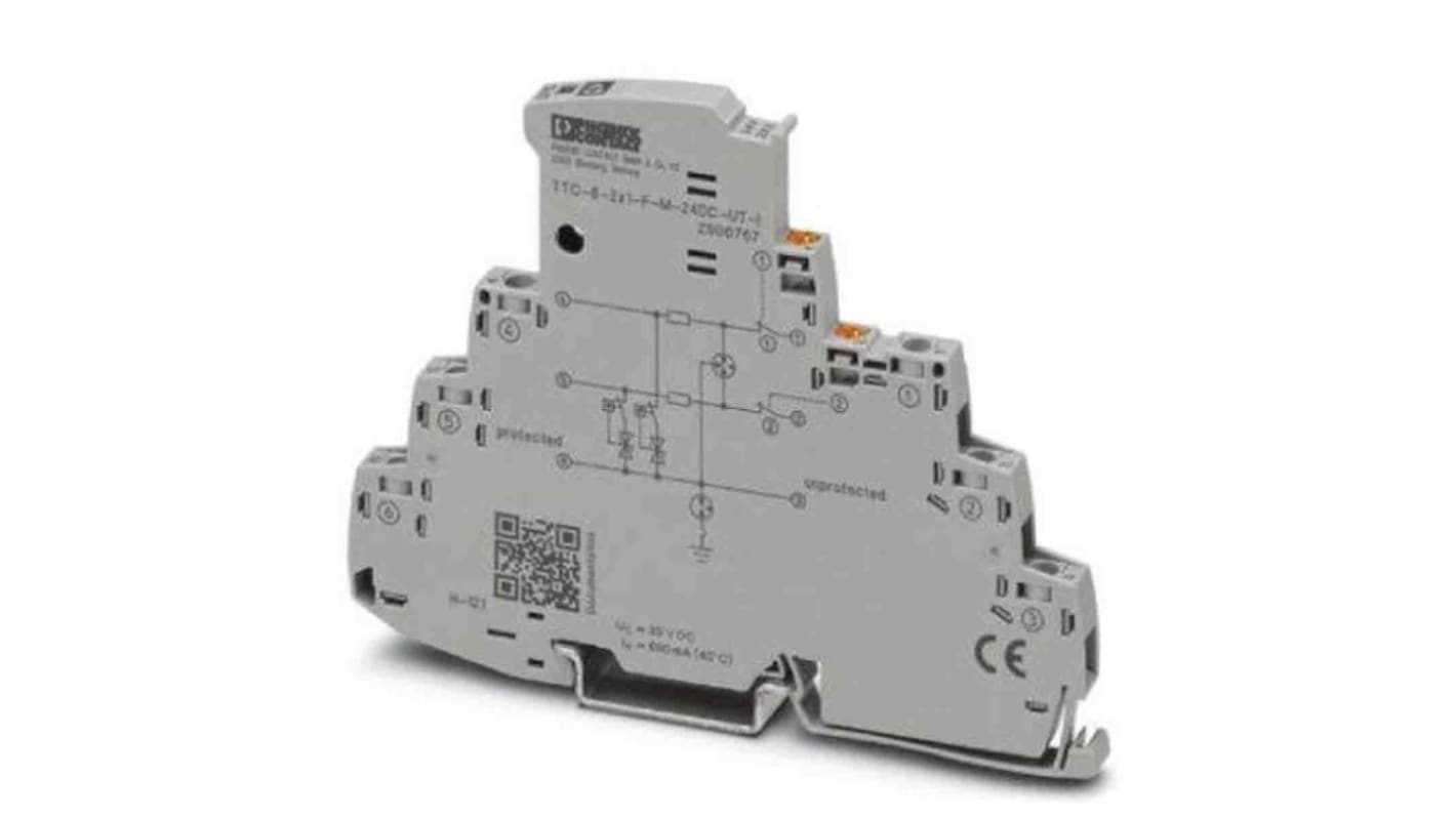 Parafoudre Phoenix Contact, 10kA, montage Rail DIN Circuit de protection contre les surtensions