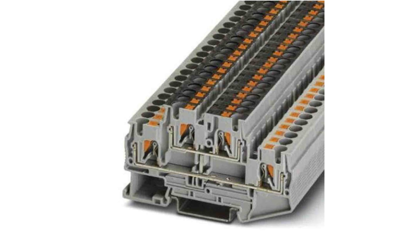 Phoenix Contact PTTB Series Blue Double Level Terminal Block, Push In Termination