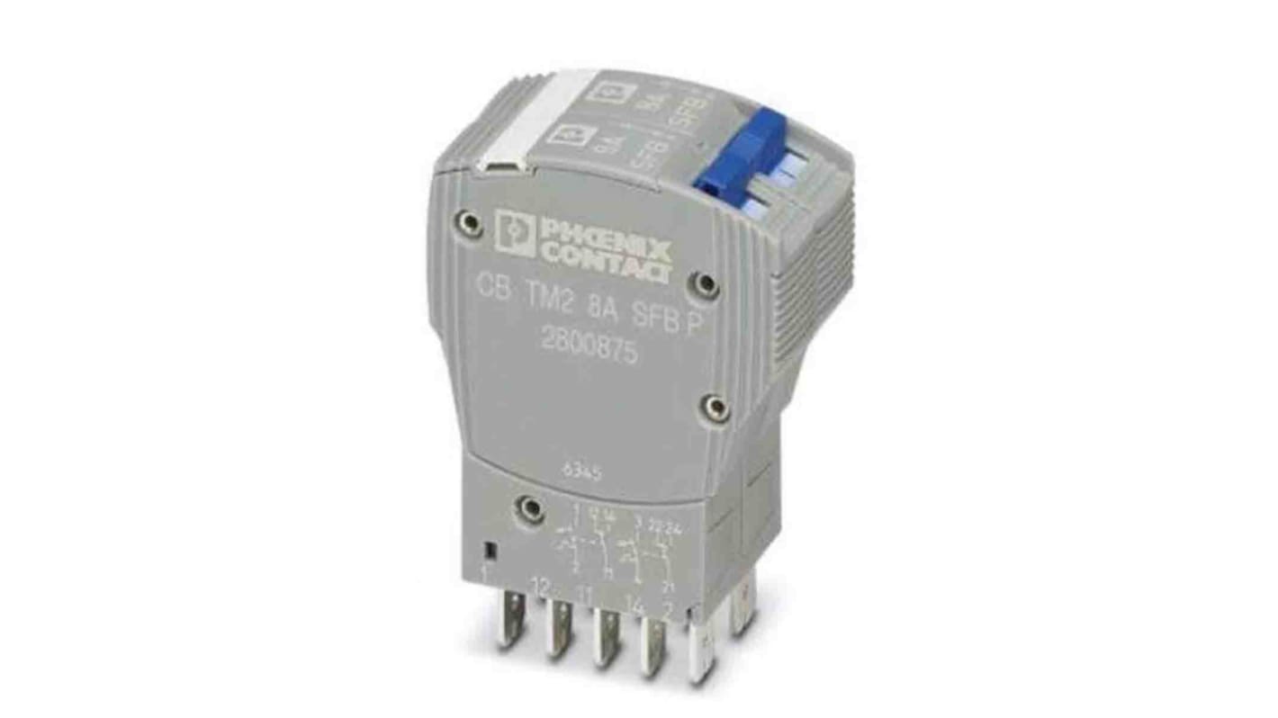 Phoenix Contact Trabtech Thermal Circuit Breaker - CB TM2 2 Pole 80V dc Voltage Rating, 8A Current Rating