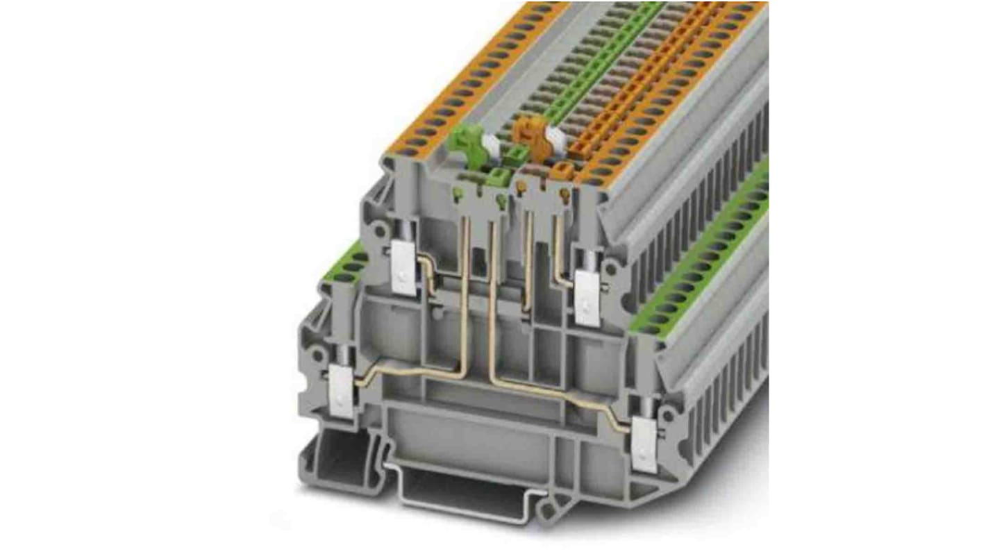 Phoenix Contact UTT Series Grey Knife Disconnect Terminal Block, Screw Termination