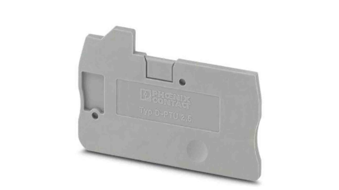 Phoenix Contact D-PTU Series End Cover for Use with DIN Rail Terminal Blocks