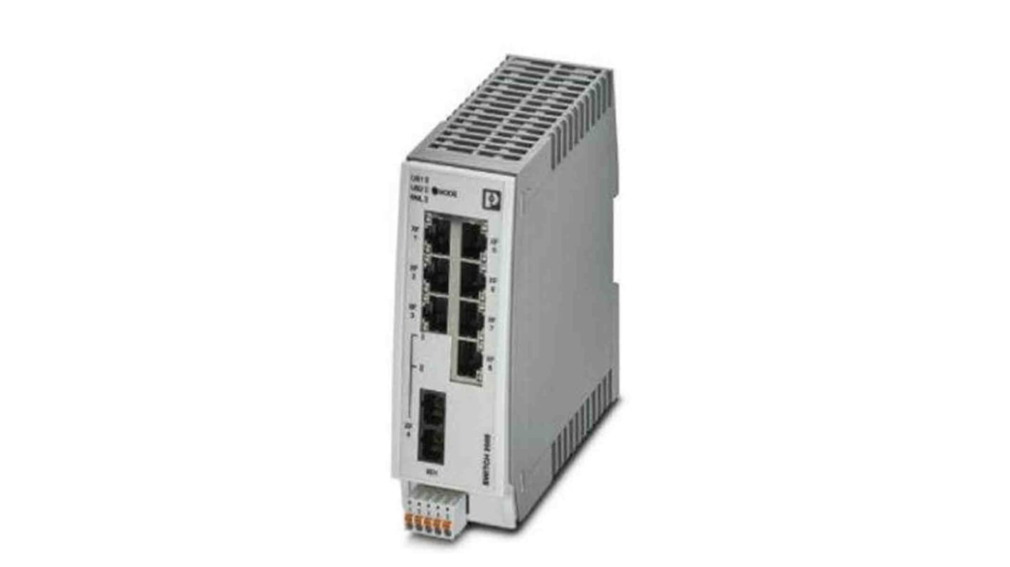 Phoenix Contact FL SWITCH 2207-FX Series DIN Rail Mount Ethernet Switch, 7 RJ45 Ports, 100Mbit/s Transmission, 24V dc