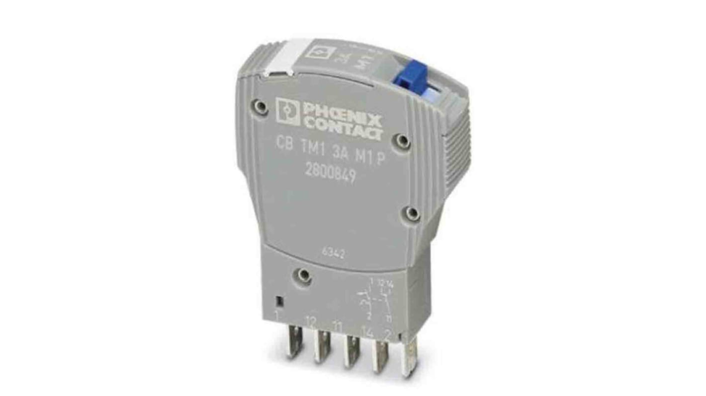 Phoenix Contact Trabtech Thermal Circuit Breaker - CB TM1 Single Pole 50V dc Voltage Rating, 3A Current Rating