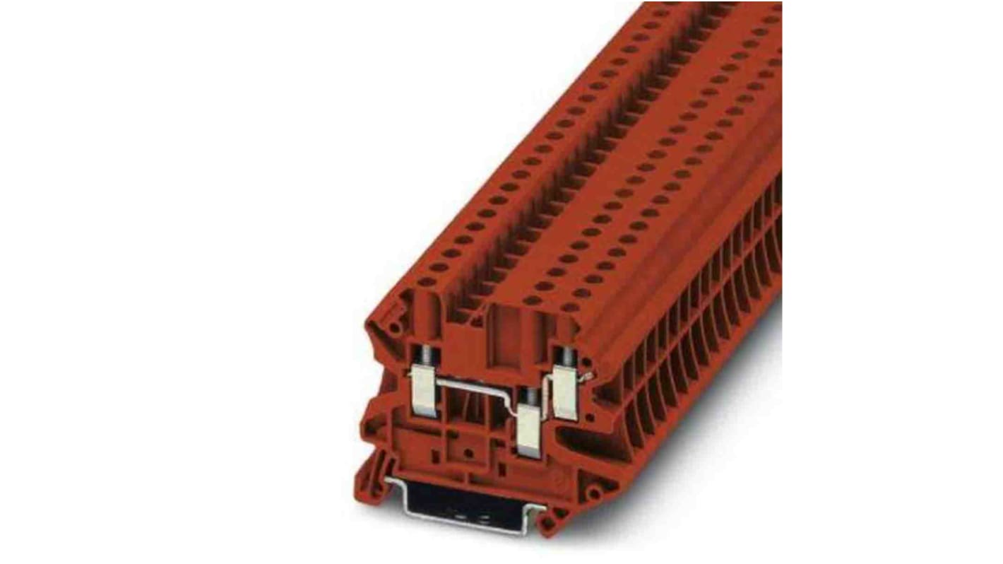 Phoenix Contact UT 4 Series Red Feed Through Terminal Block, 0.14 → 6mm², Screw Termination, ATEX, IECEx