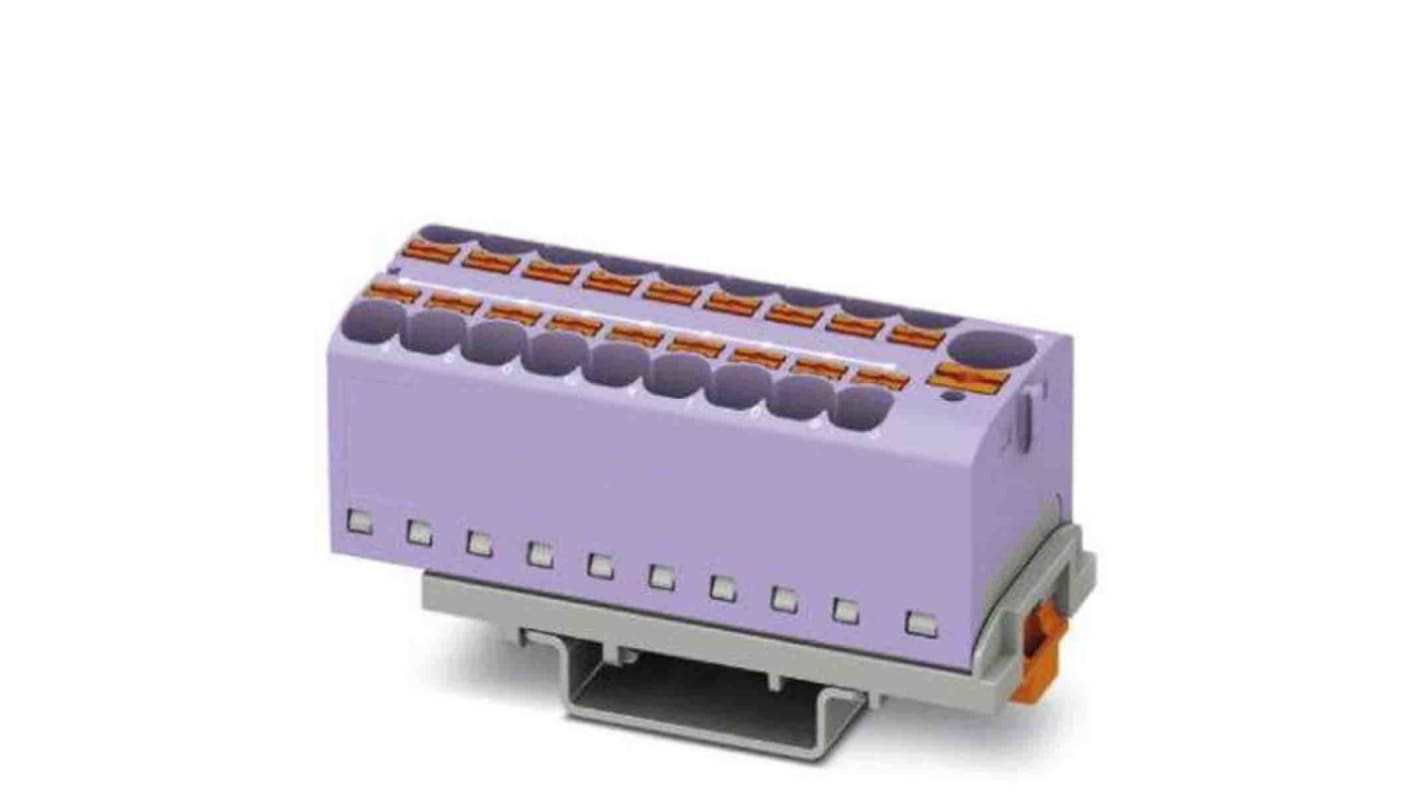 Phoenix Contact Distribution Block, 19 Way, 0.2 → 6mm², 32A, 800 V, Violet