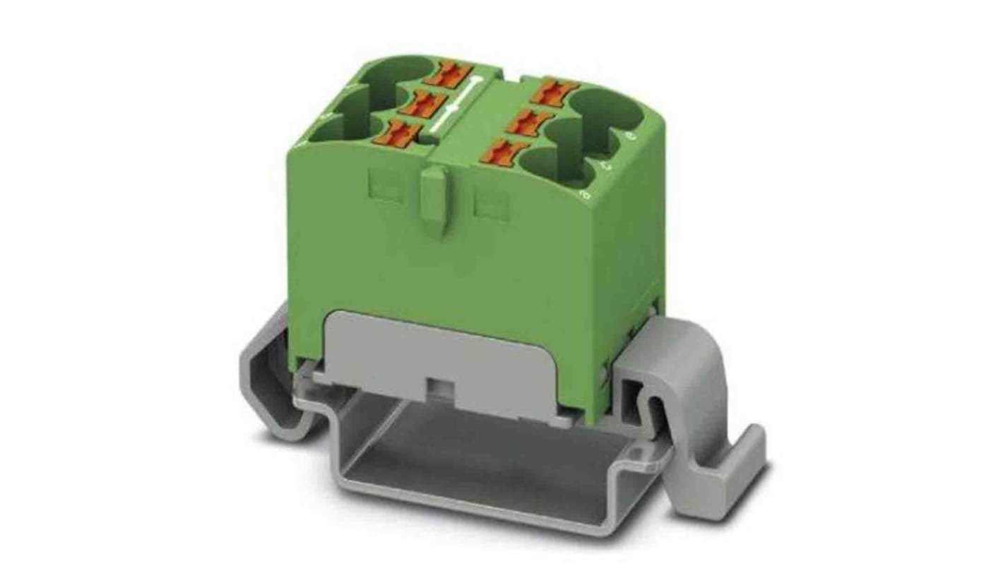 Bloc de distribution Phoenix Contact 6 voies, raccordement Enfichable, section de fils 24 à 10 AWG, 32A, 800 V