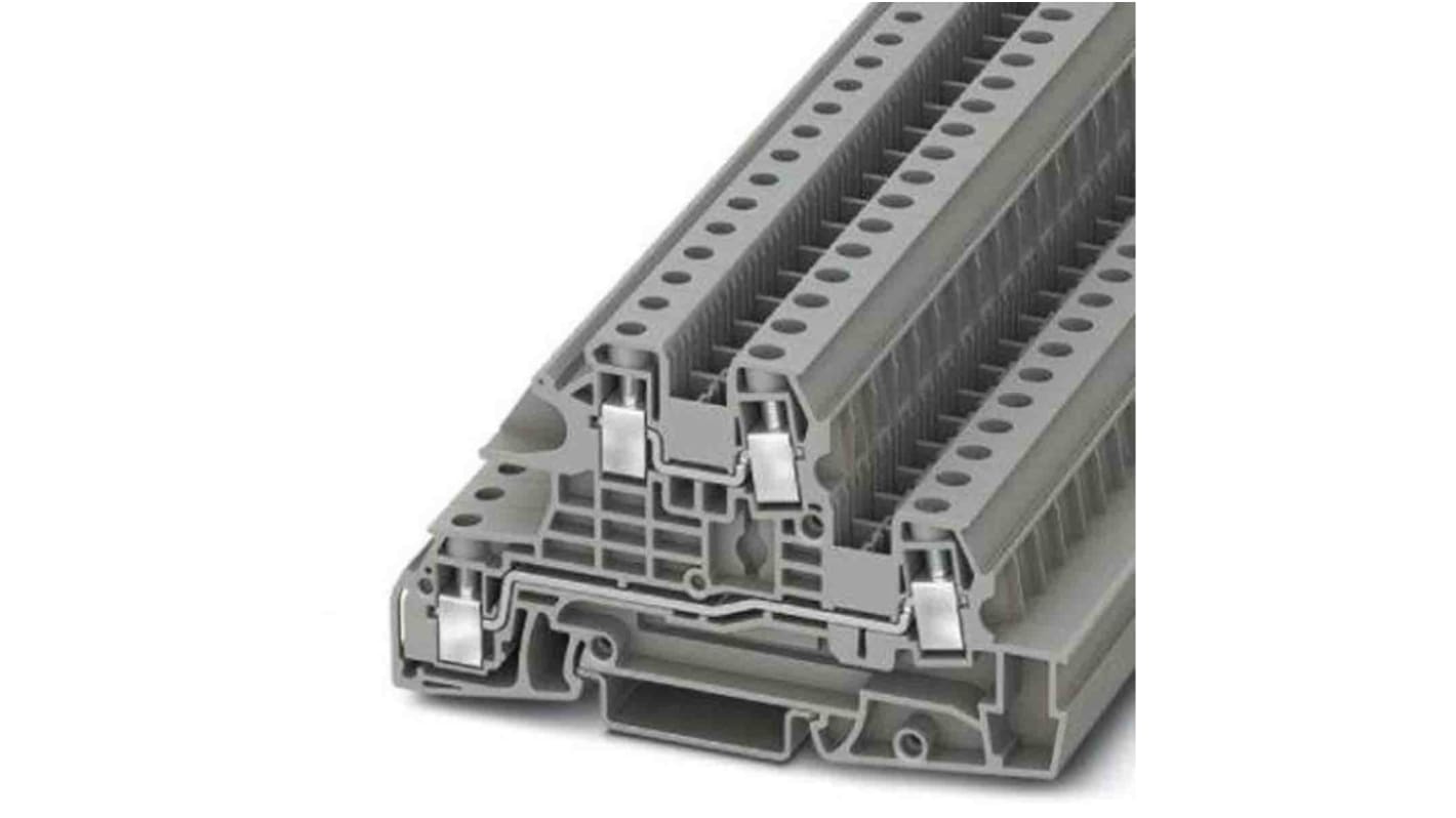 Bloc de jonction rail DIN Phoenix Contact, 0.2 → 10mm², A visser, Gris