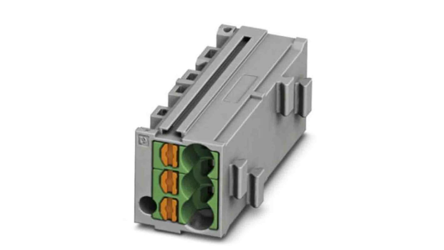 Phoenix Contact PTMC Series PTMC 1,5-3 /GN Pluggable Terminal Block, 17.5A, 14 → 26 AWG Wire, Push In Termination