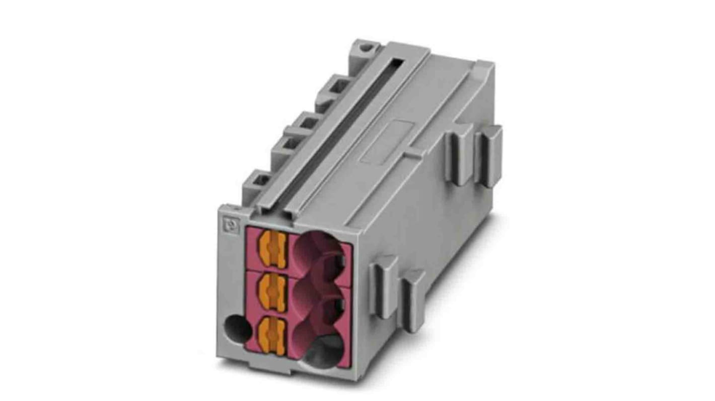 Borne enchufable para PCB Phoenix Contact PTMC, para cable de 14→ 26 AWG, 17.5A, 500 V, Encajado, de color Gris