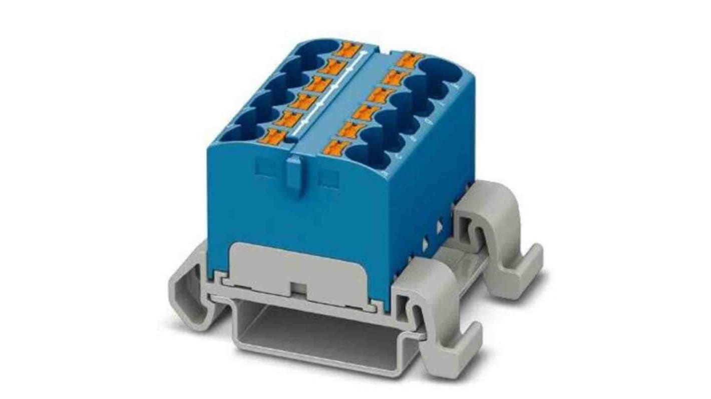 Phoenix Contact Distribution Block, 12 Way, 0.2 → 6mm², 32A, 800 V, Blue