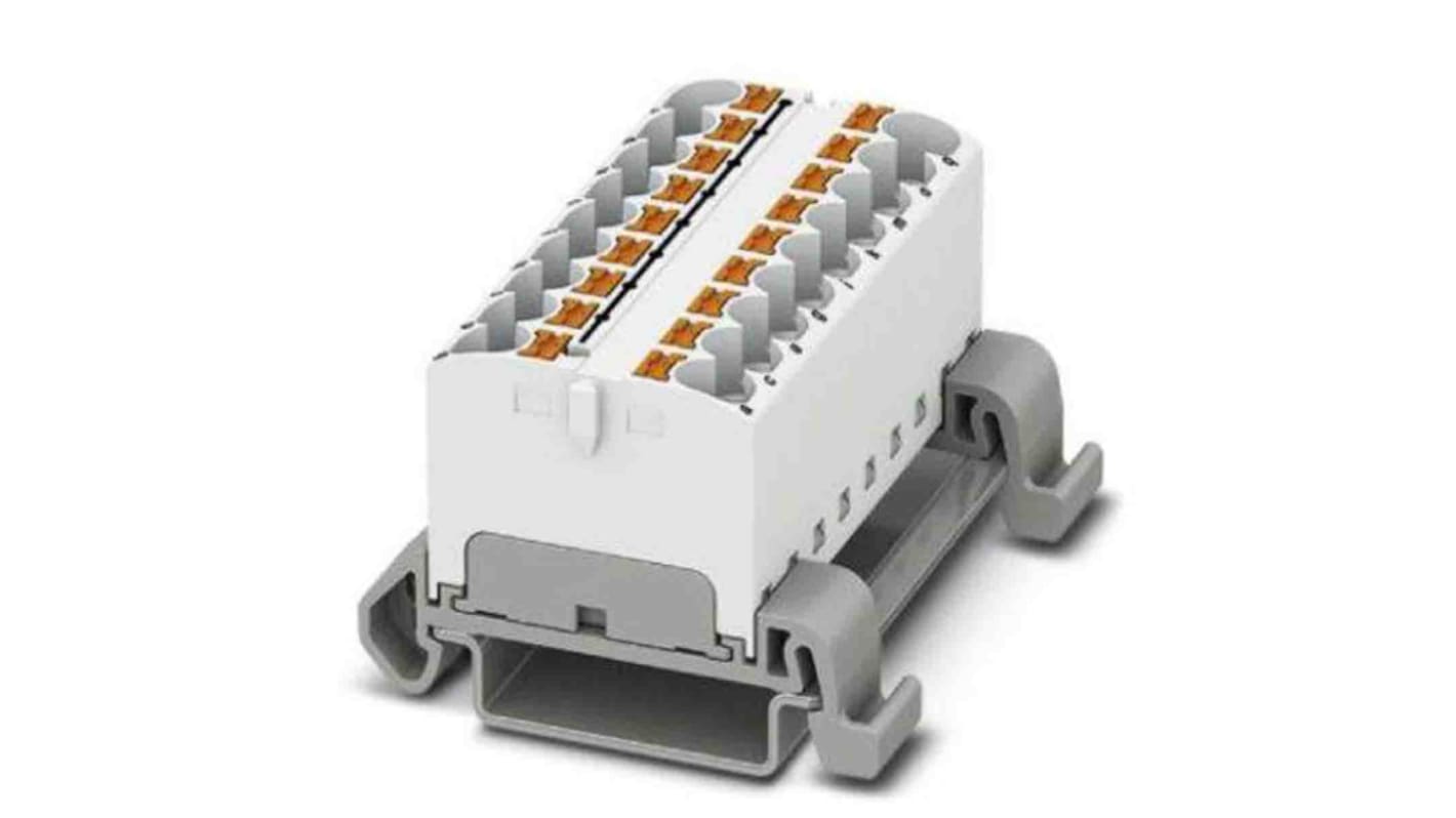 Phoenix Contact Distribution Block, 18 Way, 0.2 → 6mm², 32A, 800 V, White