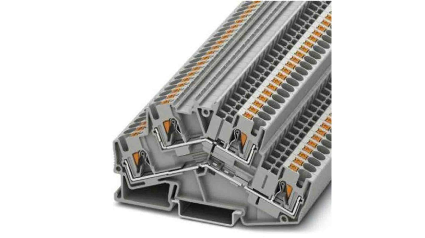 Phoenix Contact PTTBS Series Grey Double Level Terminal Block, Push In Termination