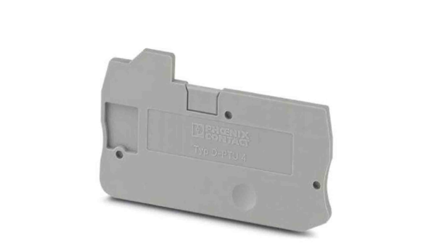 Phoenix Contact D-PTU 4 Series End Cover for Use with DIN Rail Terminal Blocks