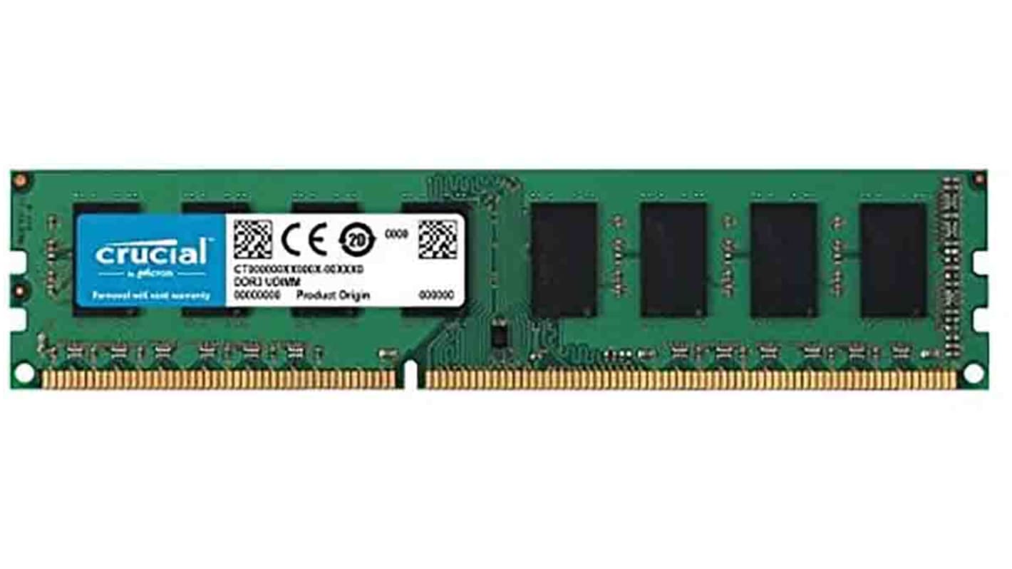 Crucial 4 GB DDR3 Desktop RAM, 1600MHz, UDIMM, 1.35, 1.5V