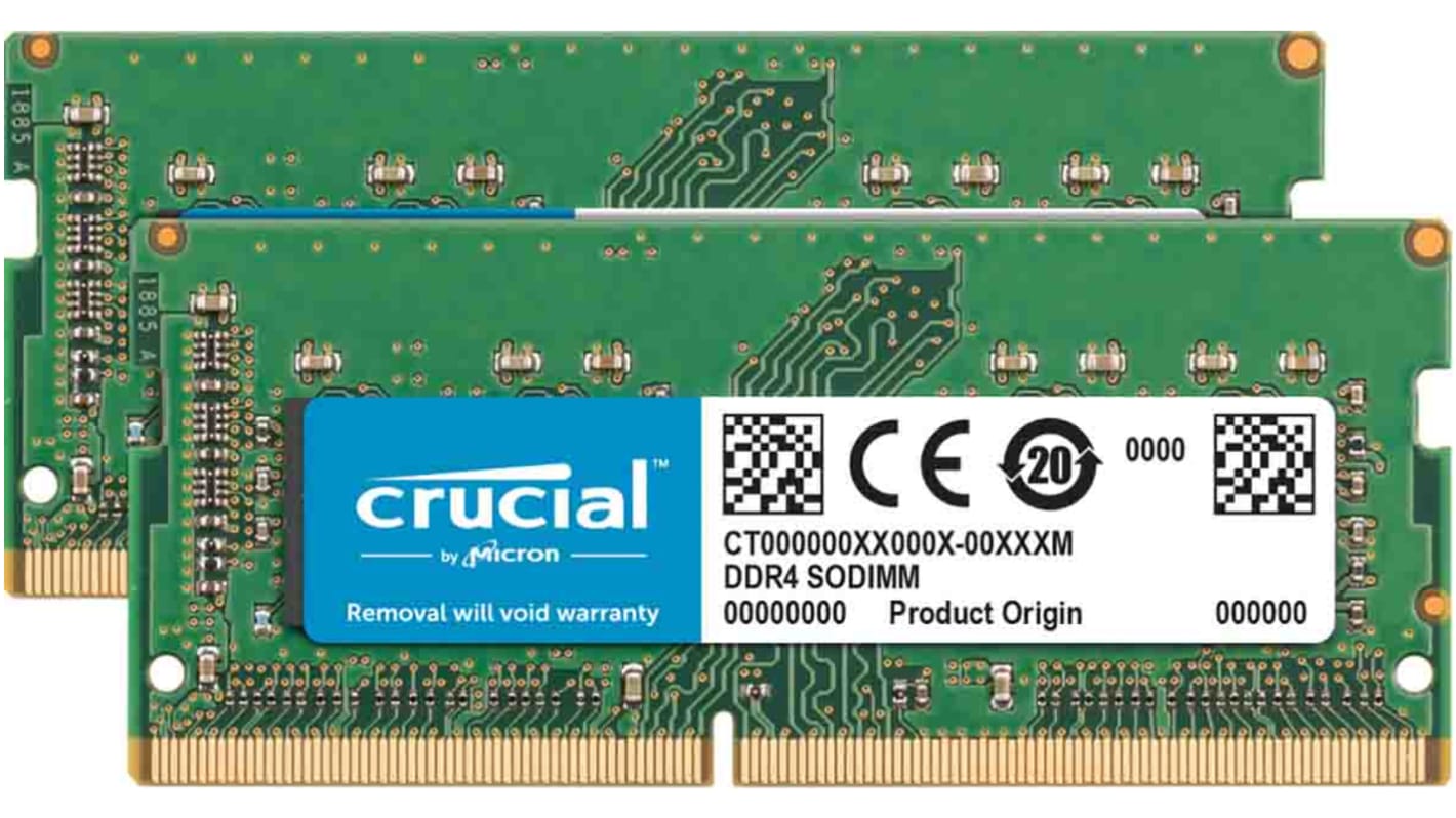 Crucial Arbeitsspeicher für Laptop, 16 GB, 2400MHz DDR4, Nein SODIMM