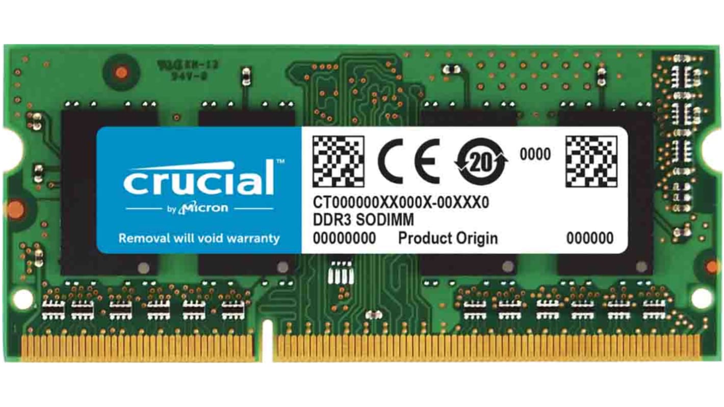 Crucial 8 GB DDR3 Laptop RAM, 1866MHz, SODIMM, 1.35, 1.5V