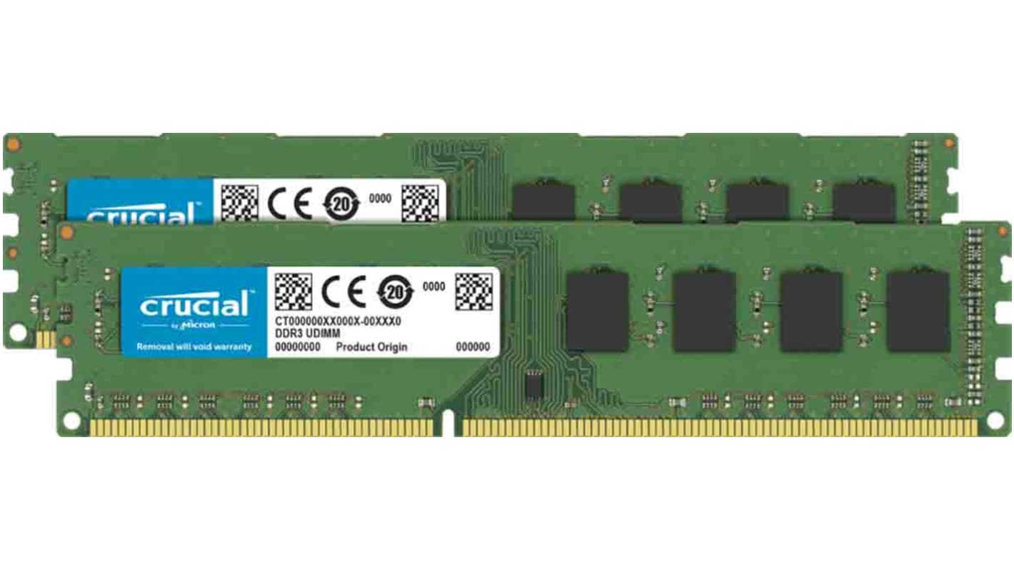 Crucial 32 GB DDR3 Desktop RAM, 1600MHz, UDIMM, 1.35, 1.5V