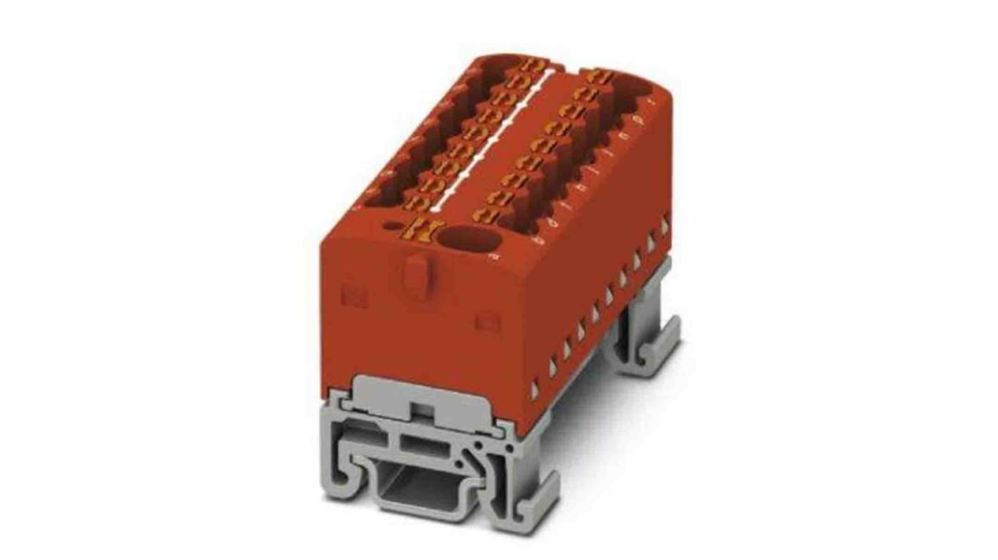 Phoenix Contact Distribution Block, 19 Way, 2.5mm², 17.5A, 500 V, Red