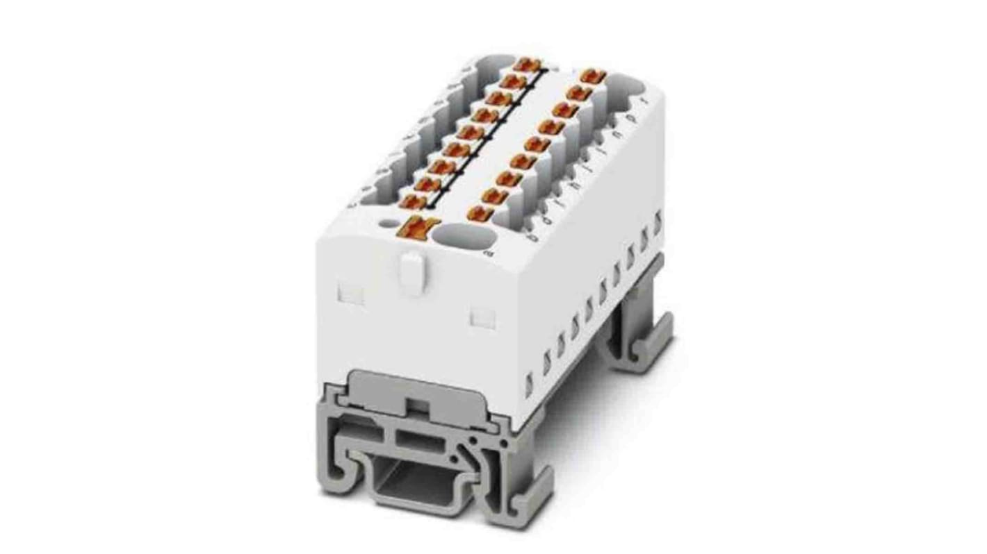 Phoenix Contact Distribution Block, 19 Way, 2.5mm², 17.5A, 500 V, White