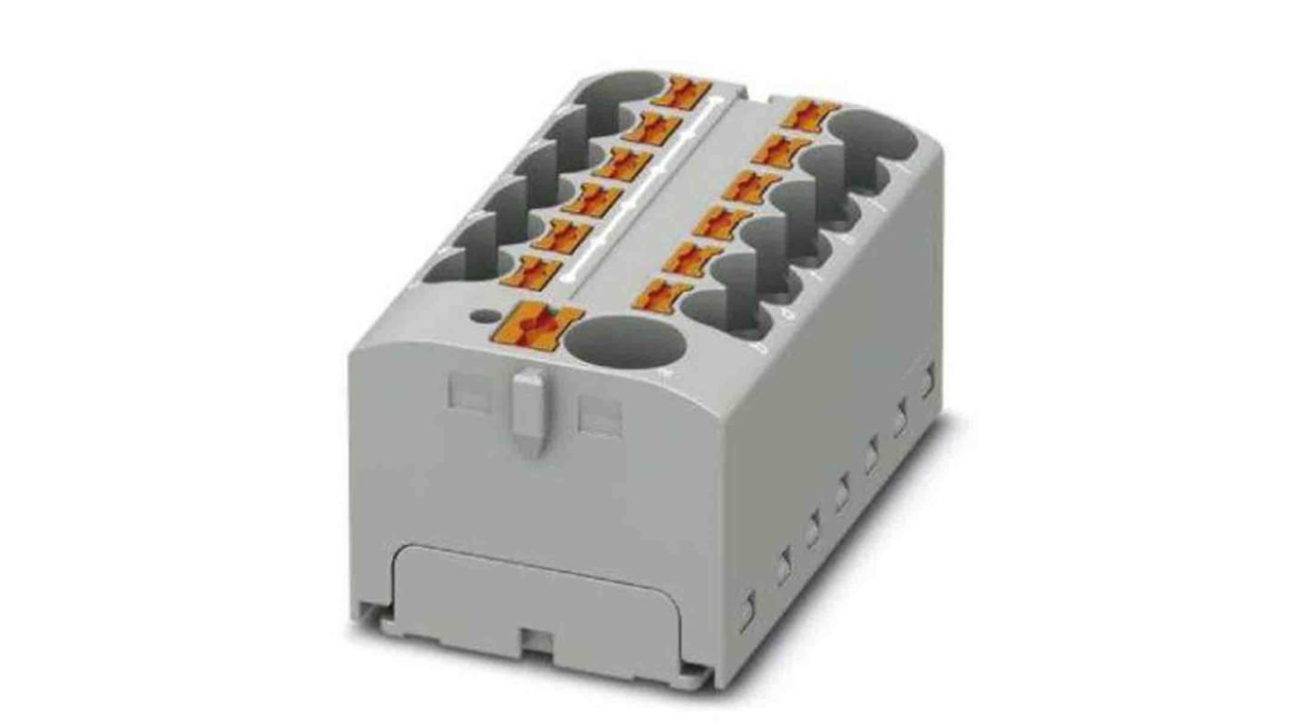 Bloc de distribution Phoenix Contact 13 voies, raccordement Enfichable, section de fils 10 AWG, 32A, 450 V