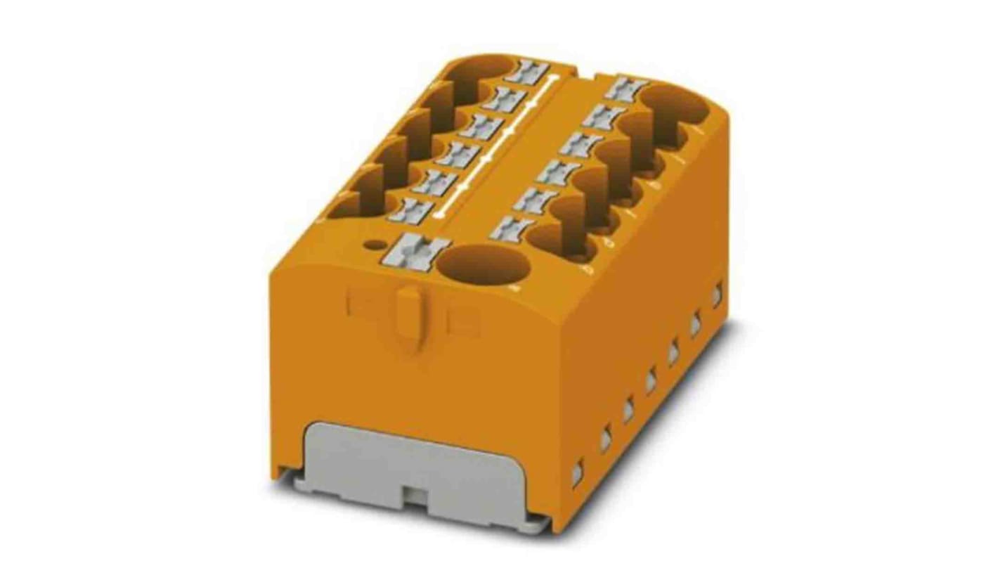 Bloc de distribution Phoenix Contact 13 voies, raccordement Enfichable, section de fils 10 AWG, 32A, 450 V