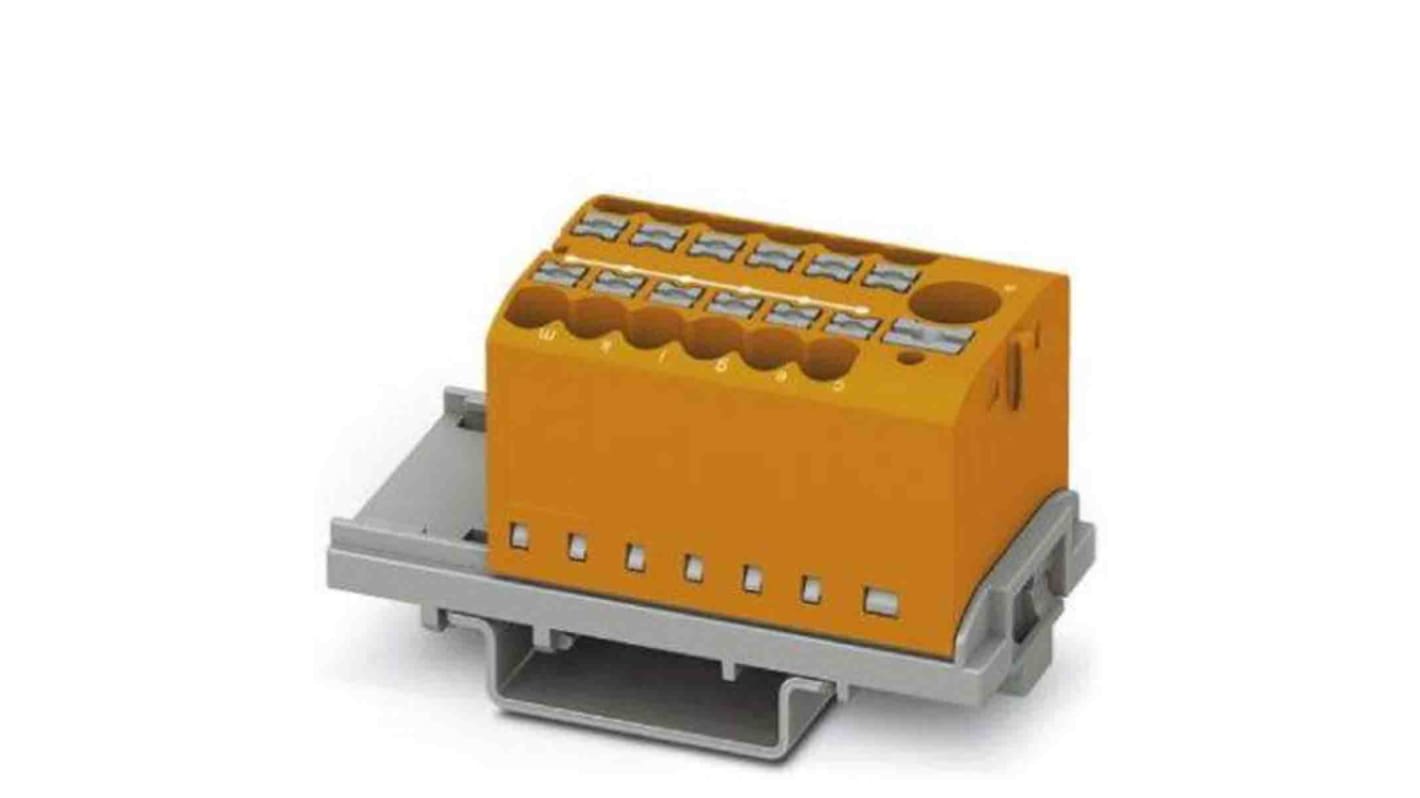 Phoenix Contact Distribution Block, 13 Way, 4mm², 24A, 690 V, Orange