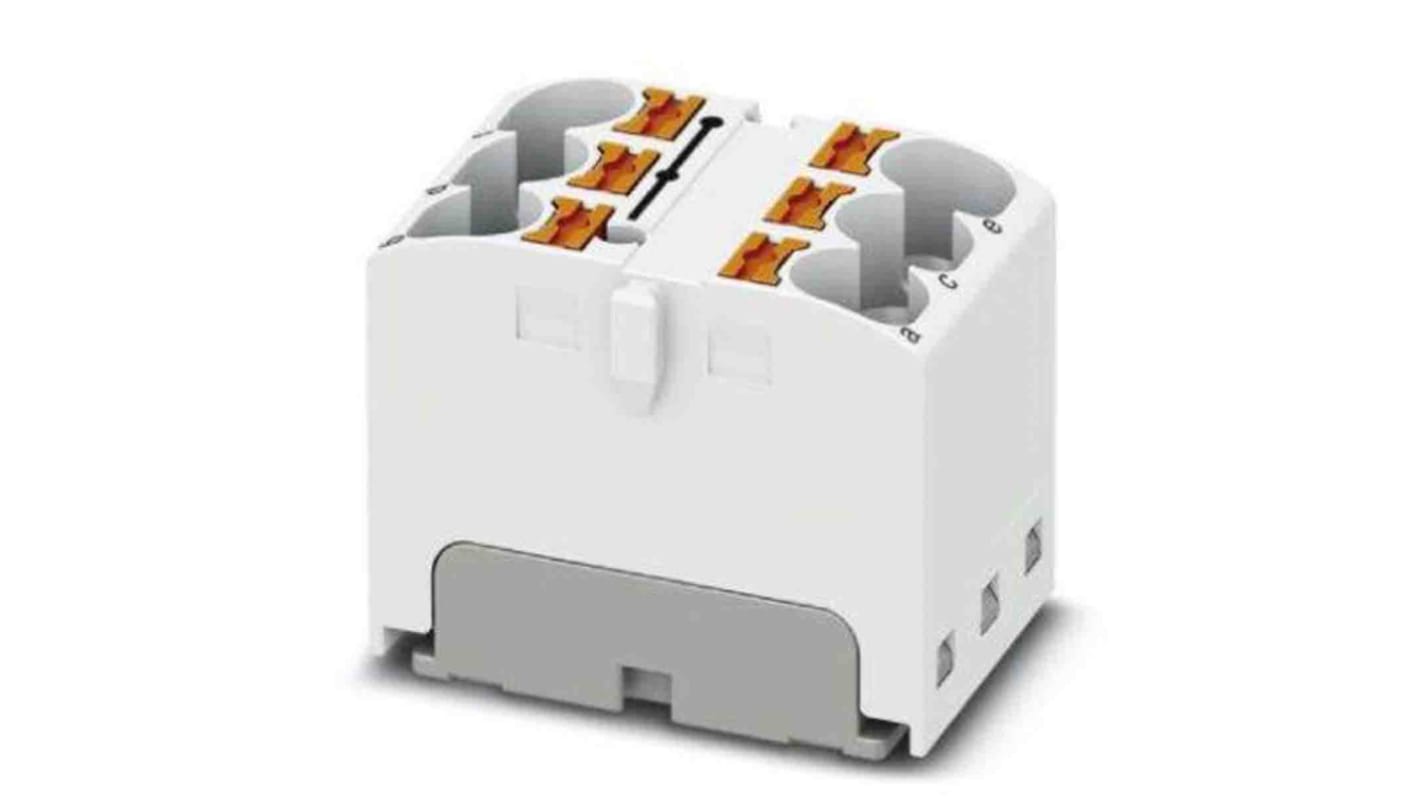 Bloque de distribución, 6 vías, 32A, 450 V