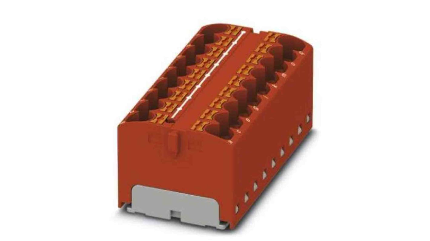 Phoenix Contact Distribution Block, 18 Way, 6mm², 32A, 450 V, Red