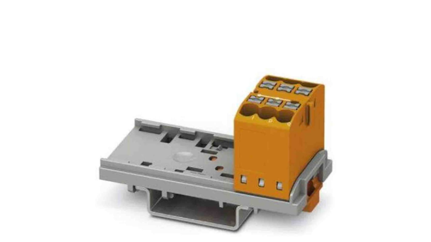 Phoenix Contact Distribution Block, 6 Way, 4mm², 24A, 690 V, Orange