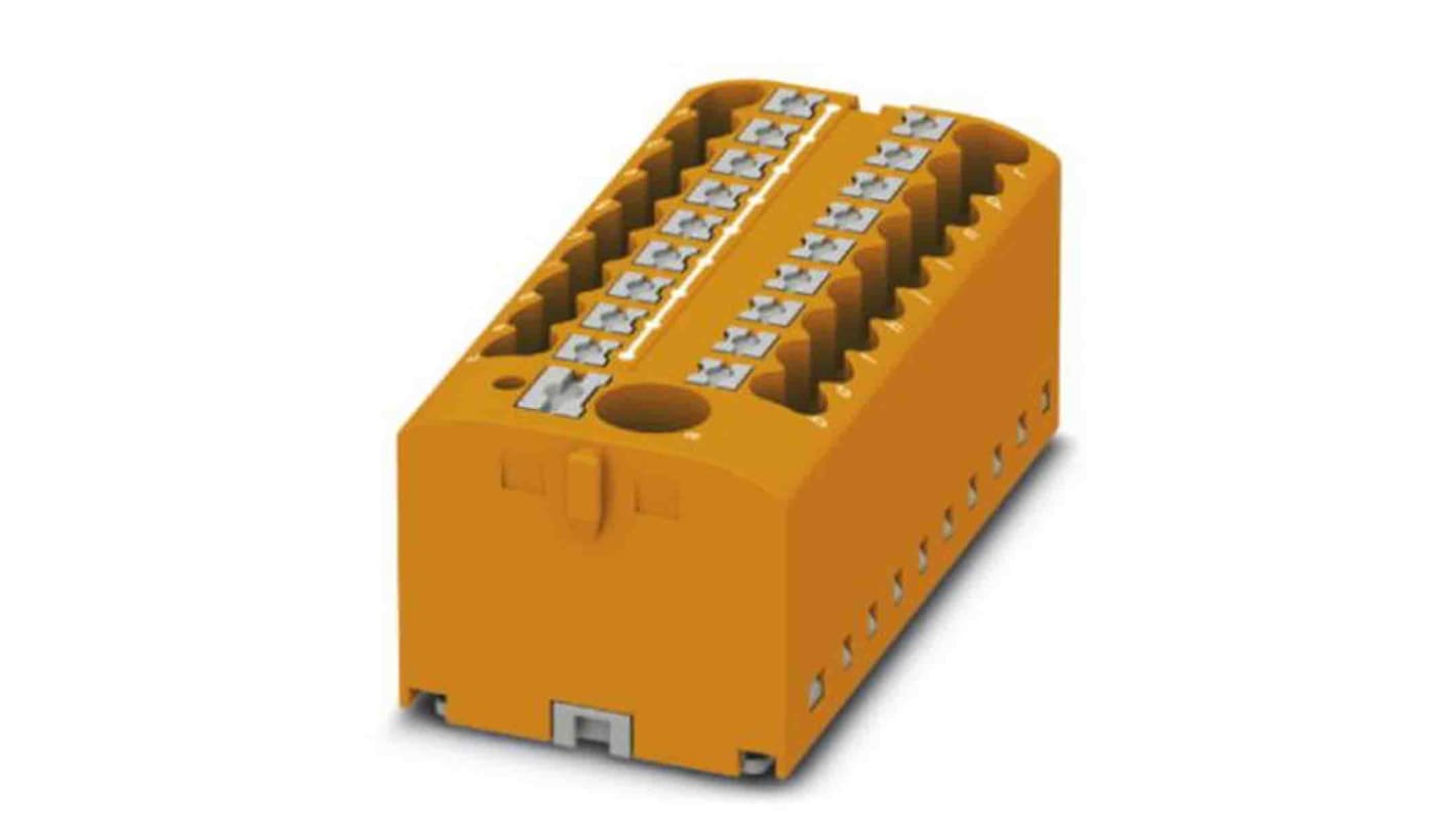 Bloc de distribution Phoenix Contact 19 voies, raccordement Enfichable, section de fils 26 à 12 AWG, 24A, 450 V