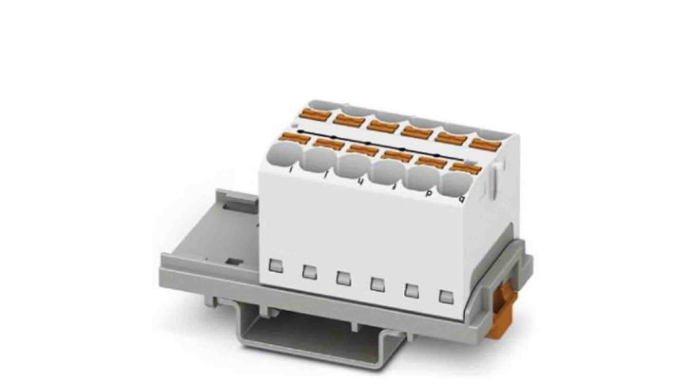 Phoenix Contact Distribution Block, 12 Way, 0.2 → 6mm², 32A, 800 V, White