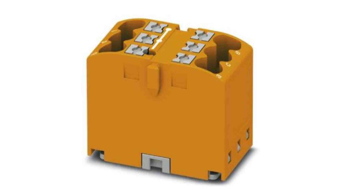 Phoenix Contact Distribution Block, 6 Way, 4mm², 24A, 450 V, Orange