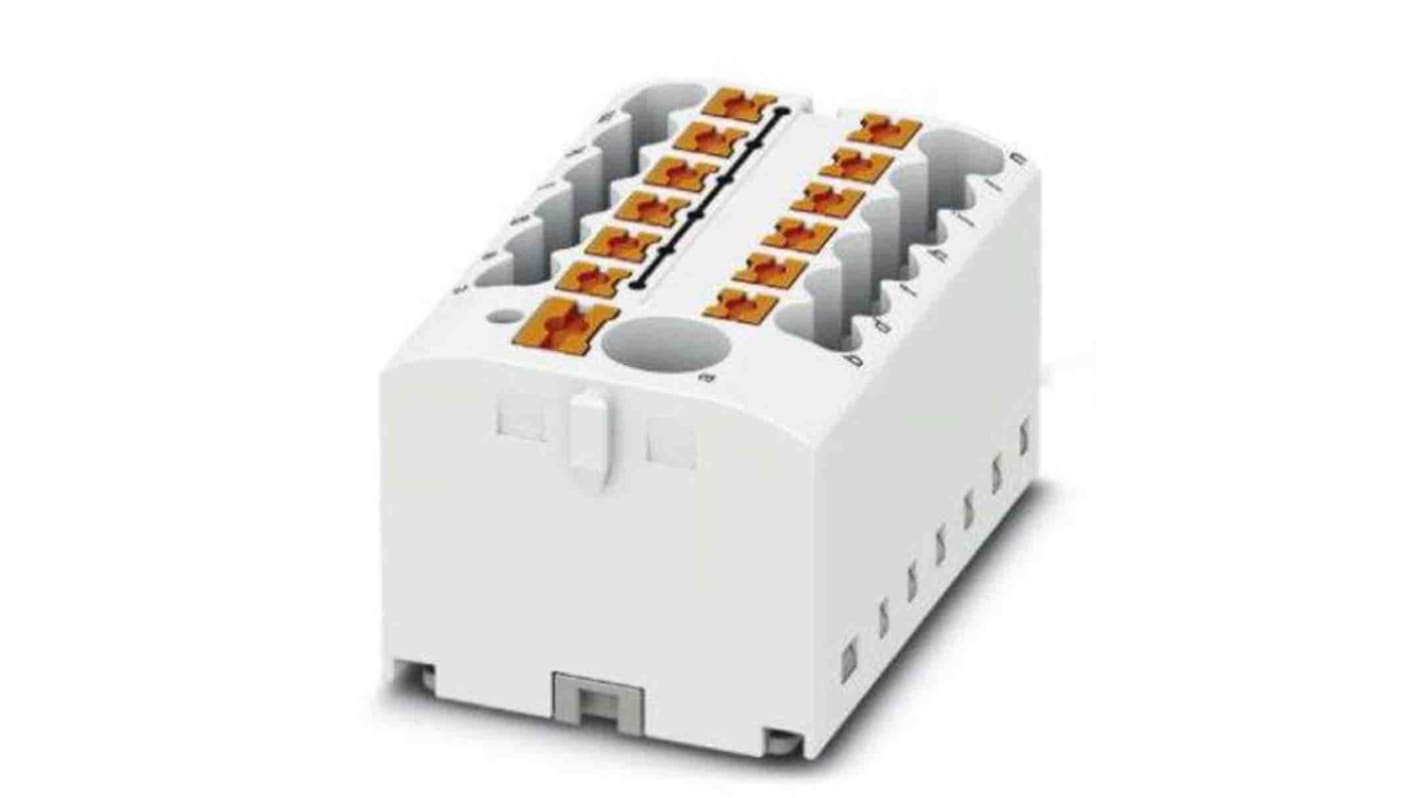 Phoenix Contact Distribution Block, 13 Way, 4mm², 24A, 450 V, White