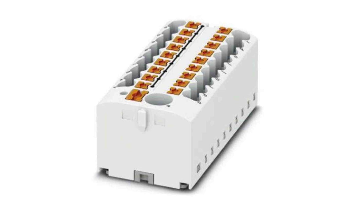 Bloque de distribución, 19 vías, 24A, 450 V