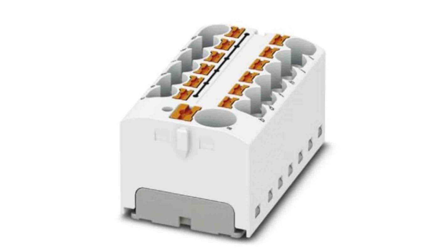 Phoenix Contact Distribution Block, 13 Way, 6mm², 32A, 450 V, White