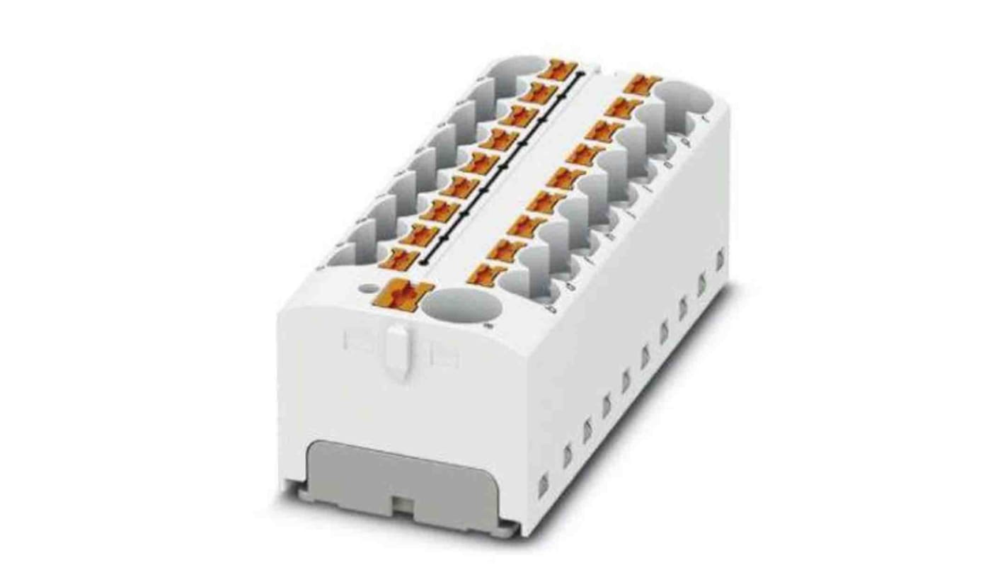 Phoenix Contact Distribution Block, 19 Way, 6mm², 32A, 450 V, White