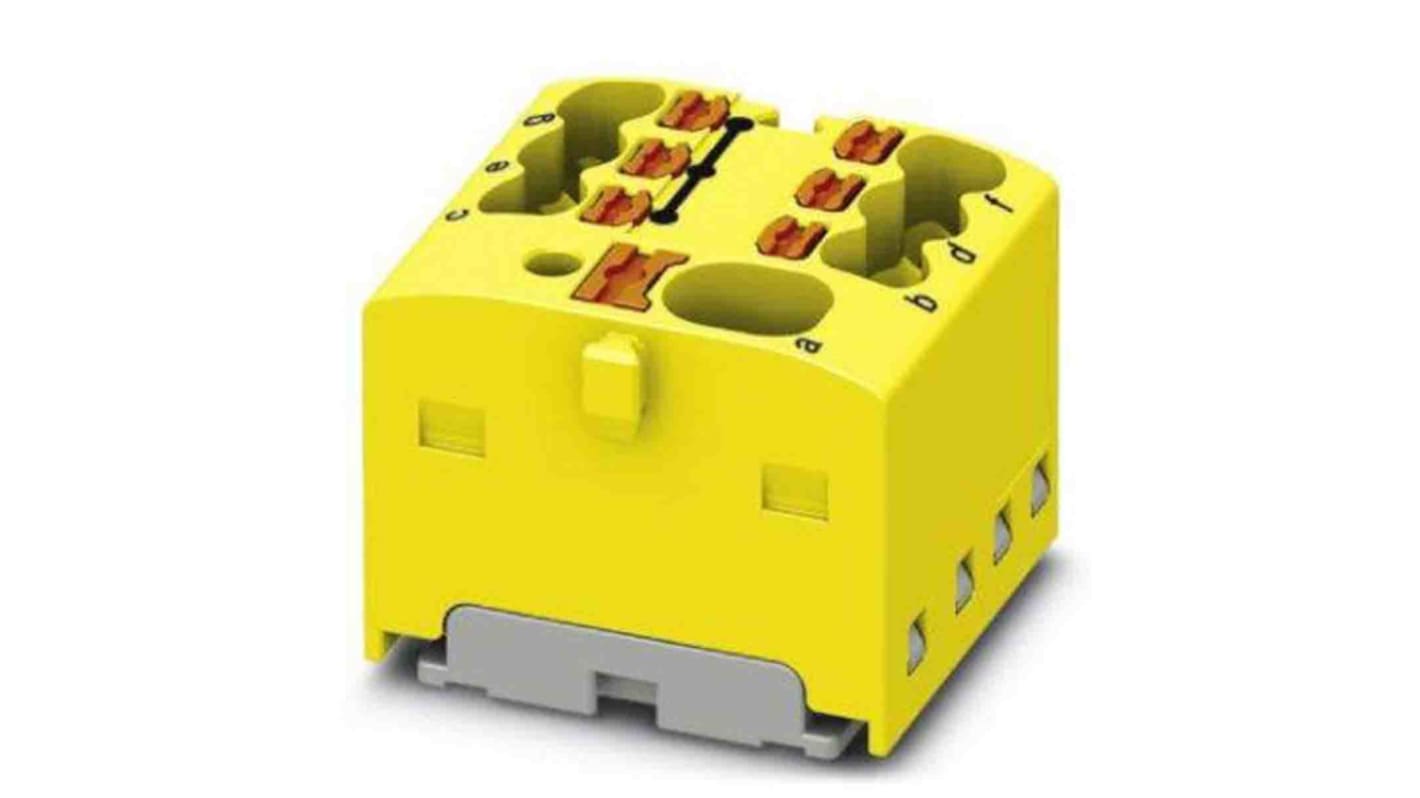 Phoenix Contact Distribution Block, 7 Way, 2.5mm², 17.5A, 450 V, Yellow