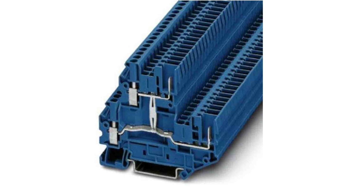 Phoenix Contact UTTB Series Blue Double Level Terminal Block, Screw Termination