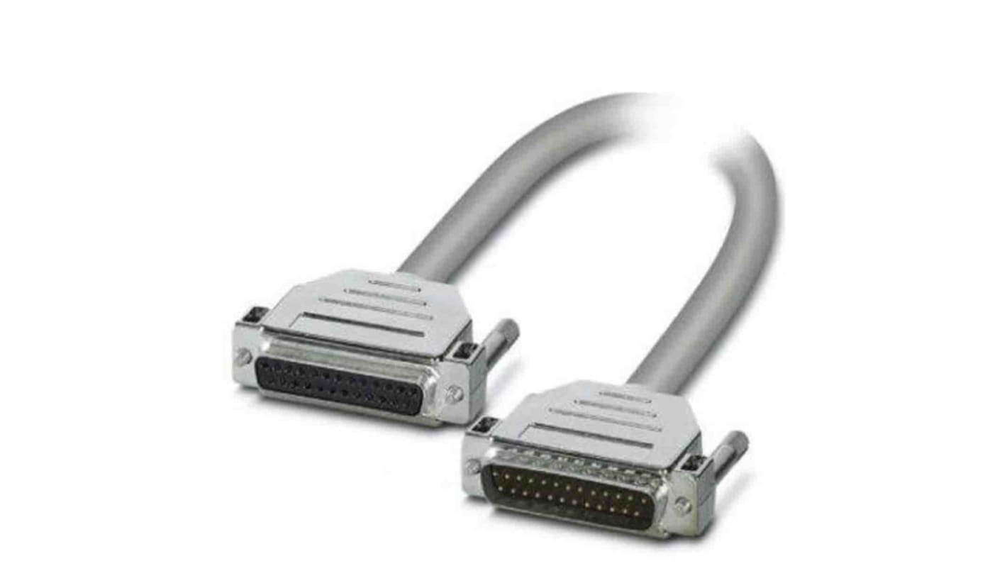 Phoenix Contact D25SUB Serielles Kabel / 25-polig, D-Sub Buchse / 25-polig, D-Sub Stecker, 6m, Grau, CSA, cUL, UL