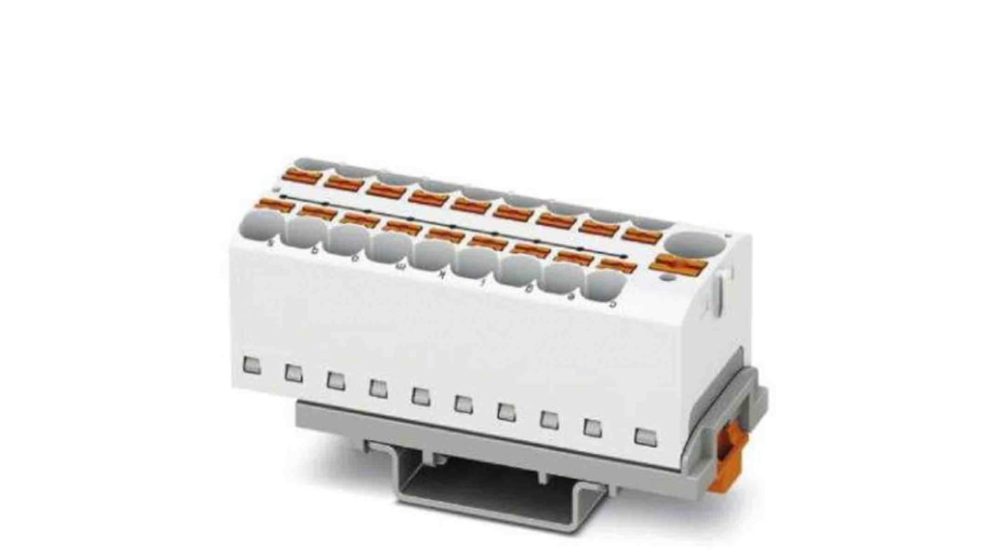 Phoenix Contact Distribution Block, 19 Way, 0.2 → 6mm², 32A, 800 V, White