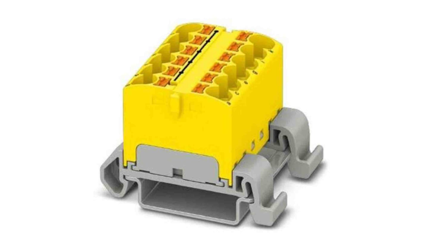 Phoenix Contact Distribution Block, 12 Way, 0.2 → 6mm², 32A, 800 V, Yellow