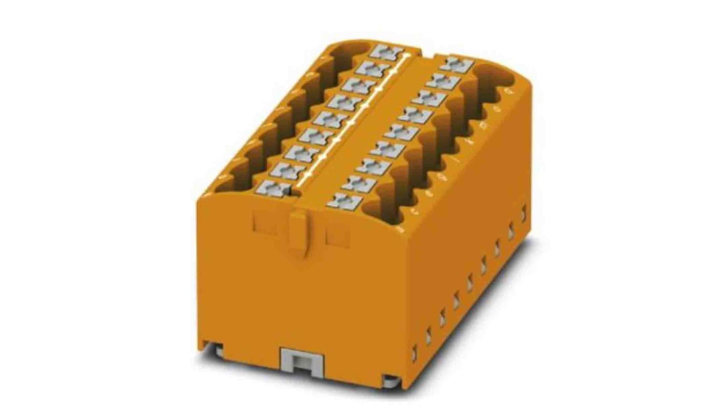 Phoenix Contact Distribution Block, 18 Way, 0.14 → 4mm², 24A, 450 V, Orange