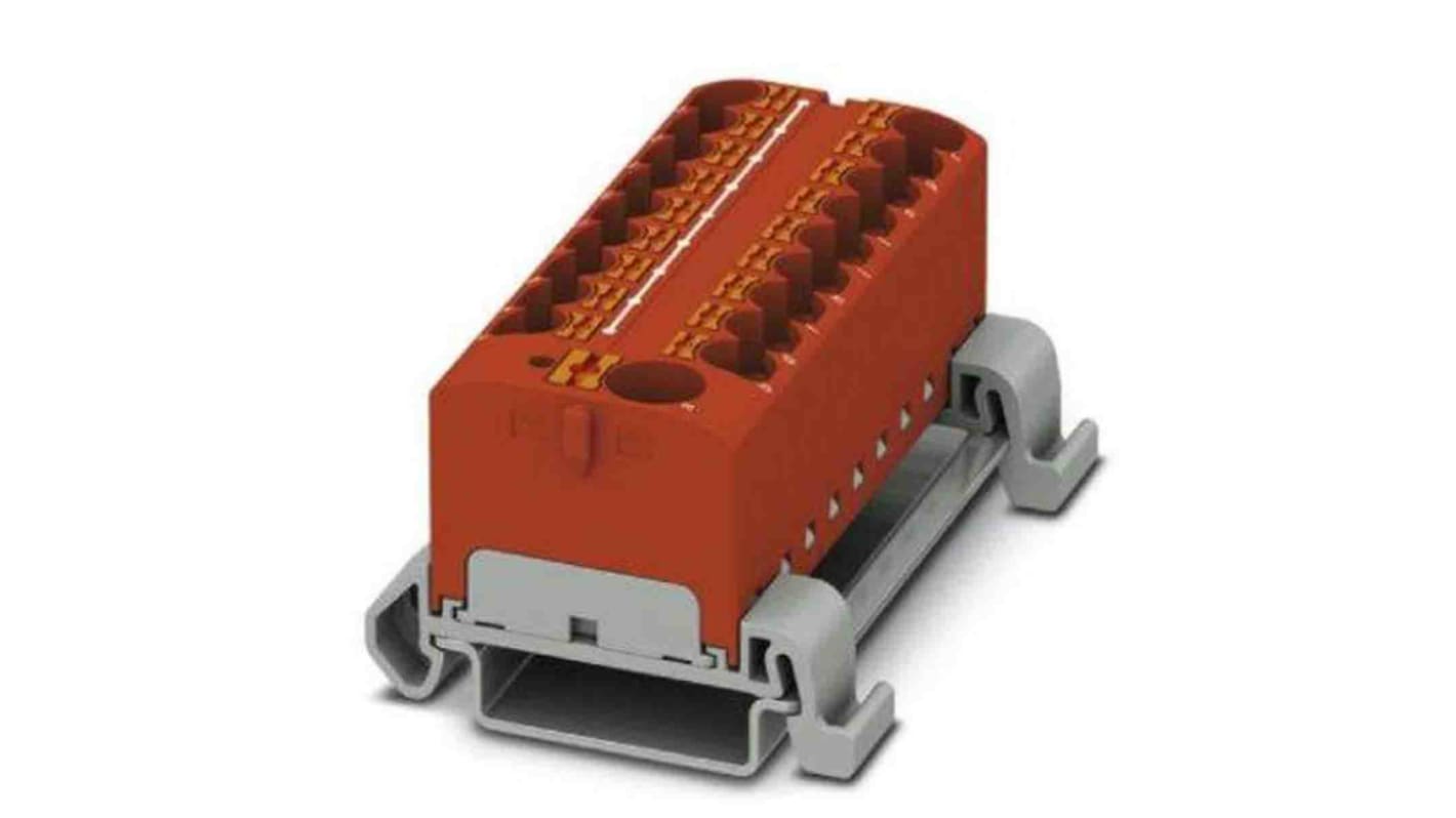 Phoenix Contact Distribution Block, 19 Way, 0.2 → 6mm², 32A, 800 V, Red