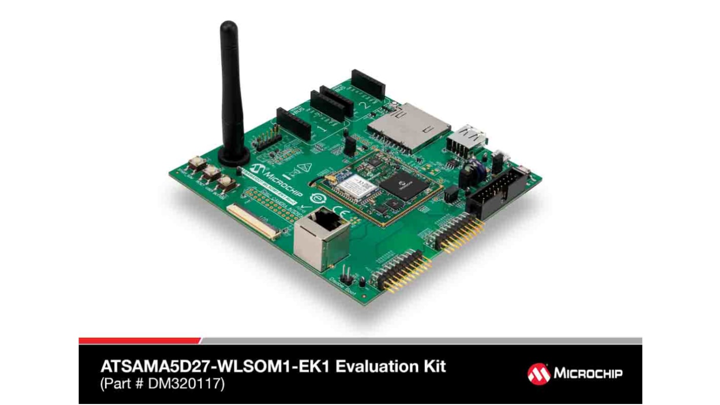 Module de développement de communication et sans fil Microchip ATSAMA5D27-WLSOM1 Evaluation Kit Bluetooth 500MHz