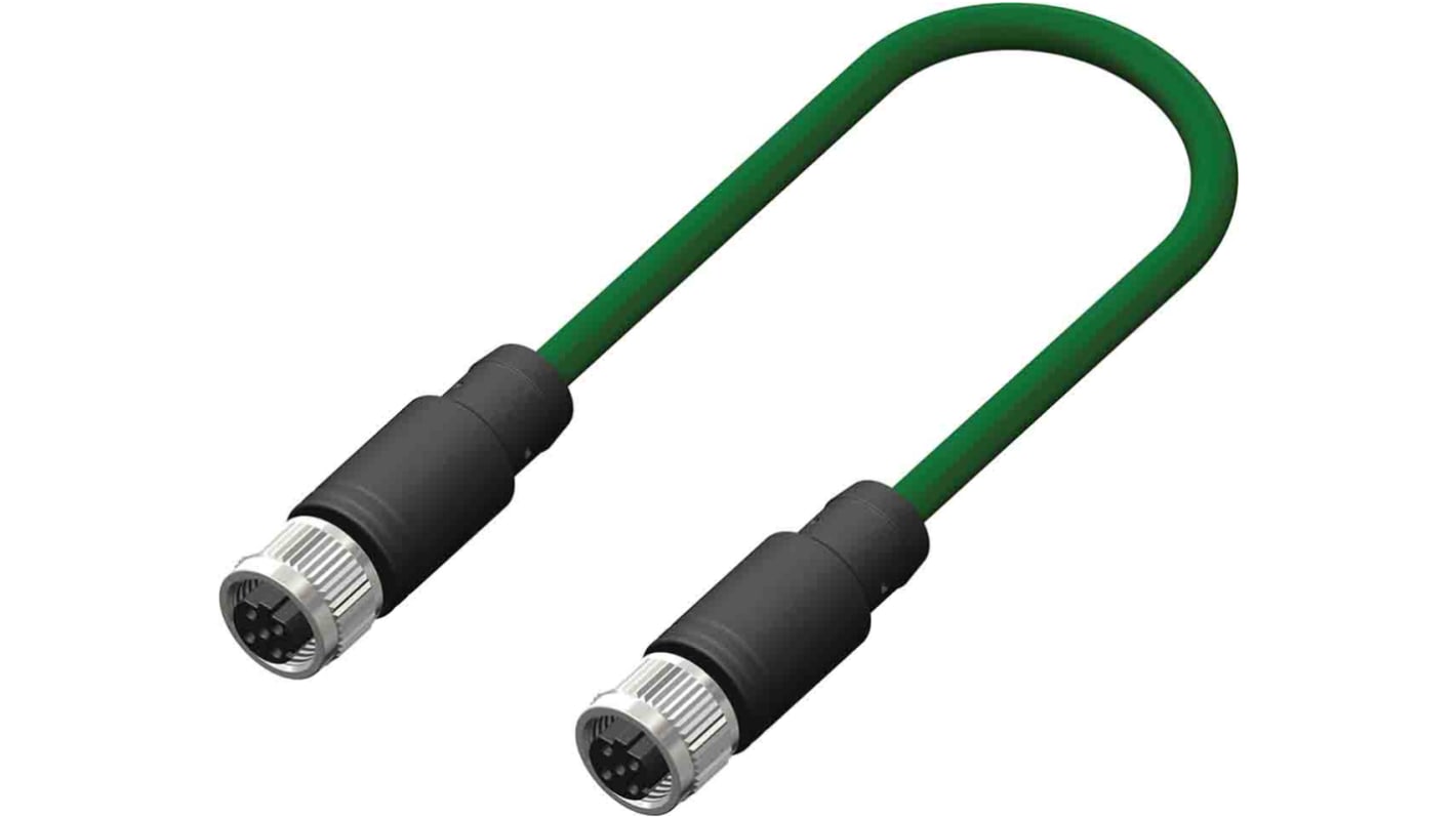 Cable de conexión RS PRO, con. A M12 Hembra, 4 polos, con. B M12 Hembra, 4 polos, cod.: D, long. 5m, 250 V, 4 A, IP67