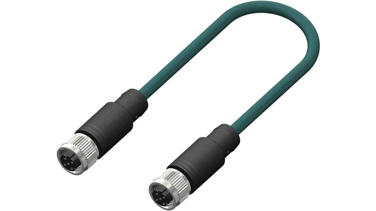 Cable de conexión RS PRO, con. A M12 Hembra, 4 polos, con. B M12 Hembra, 4 polos, cod.: D, long. 5m, 250 V, 4 A, IP67