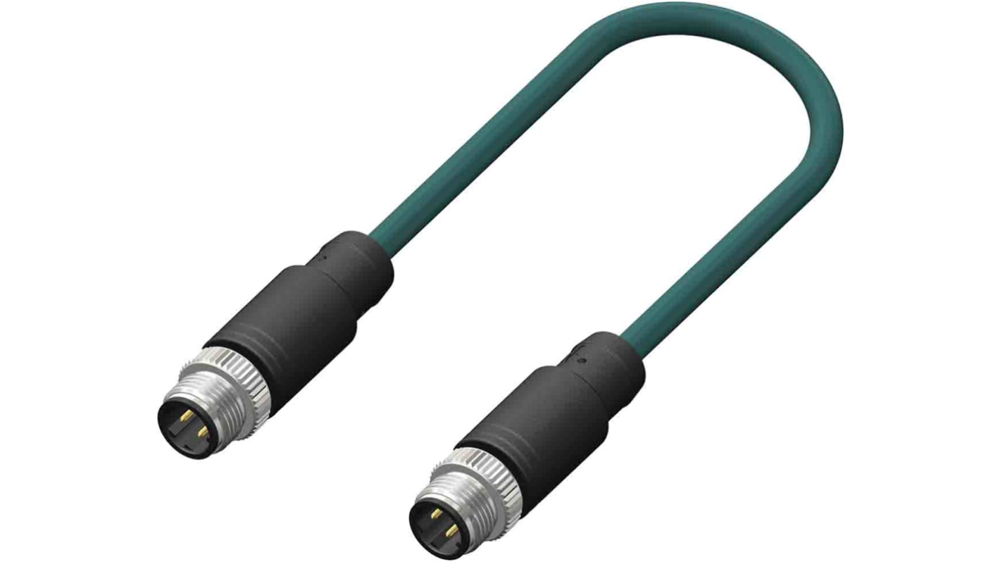 Cable de conexión RS PRO, con. A M12 Macho, 4 polos, con. B M12 Macho, 4 polos, cod.: D, long. 2m, 250 V, 4 A, IP67