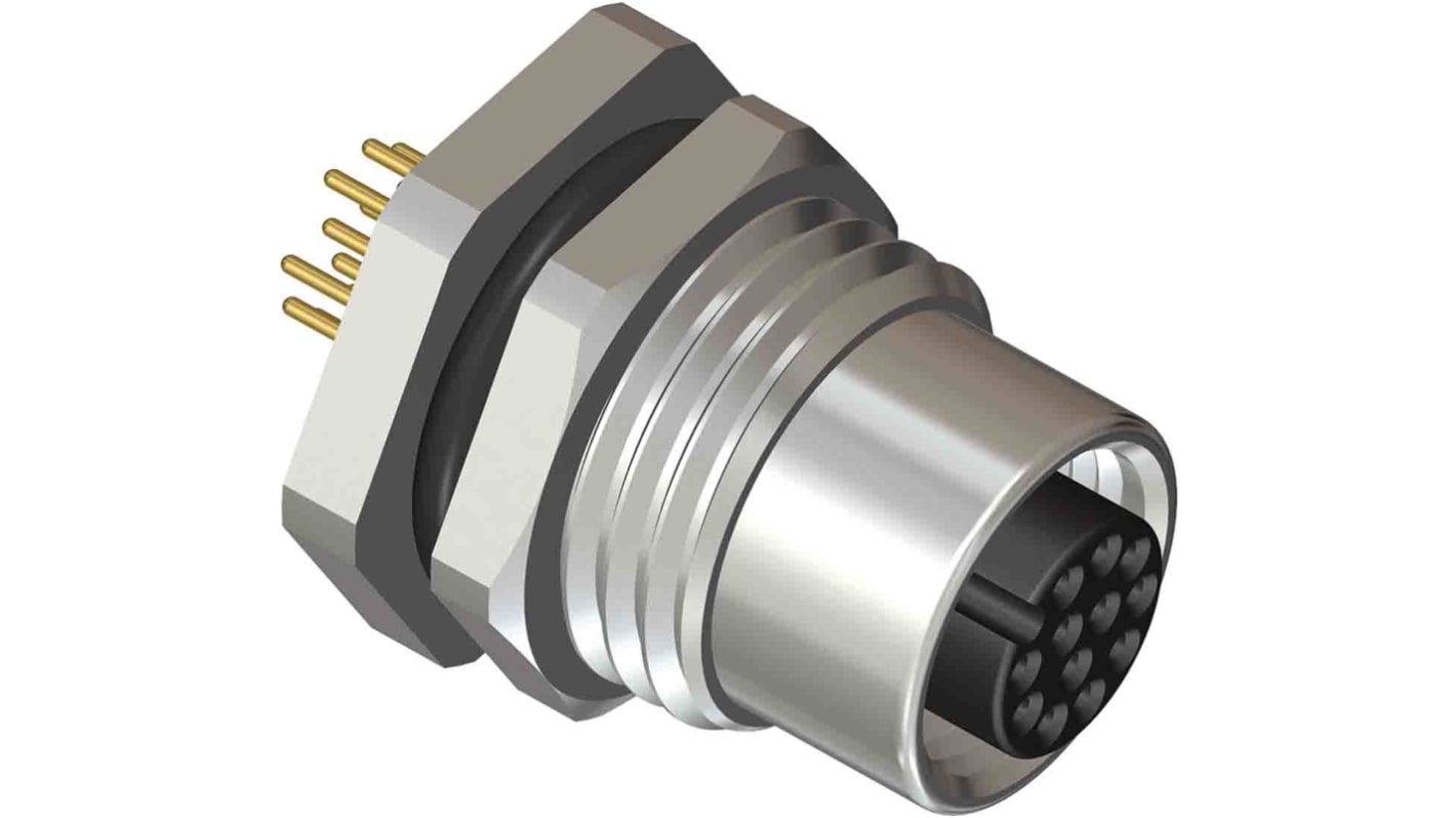 RS PRO Circular Connector, 12 Contacts, Rear Mount, M12 Connector, Socket, Female, IP67